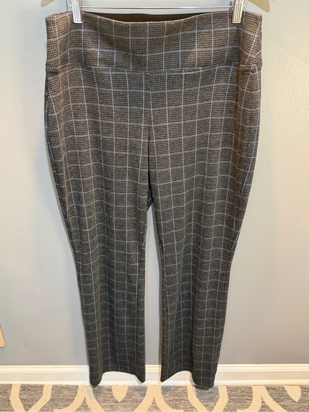 APT 9 GRAY PLAID PONTE PANTS SZ XXL